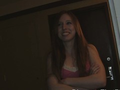 Our neighbour Sophie locked herself out of her apartment and came to us for assist. Sure! I knew a ideal locksmith with a large tool to unlock her welcoming love tunnel. This redhead with pierced nipples and a cute bush betwixt her legs took my buddy's dick on camera and got fucked to orgasm like a messy whore. What did this babe expect being pretty, stupid and slutty like that? Then we just threw her out as pretty soon as my roommate gave her a messy facial. Sucker!