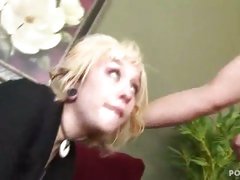 Stunning teen Proxy Paige looking hot choking on cock