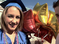 Straight out of school graduation, eighteen year old Bella was excited to party! When we gave her balloons that babe asked for a hard dong instead! This incredible blond with merry large whoppers and firm a-hole was excited to lastly be able to break in freshly graduated virginity! Bella has an amazing way of showing off how thrilling it was to party!